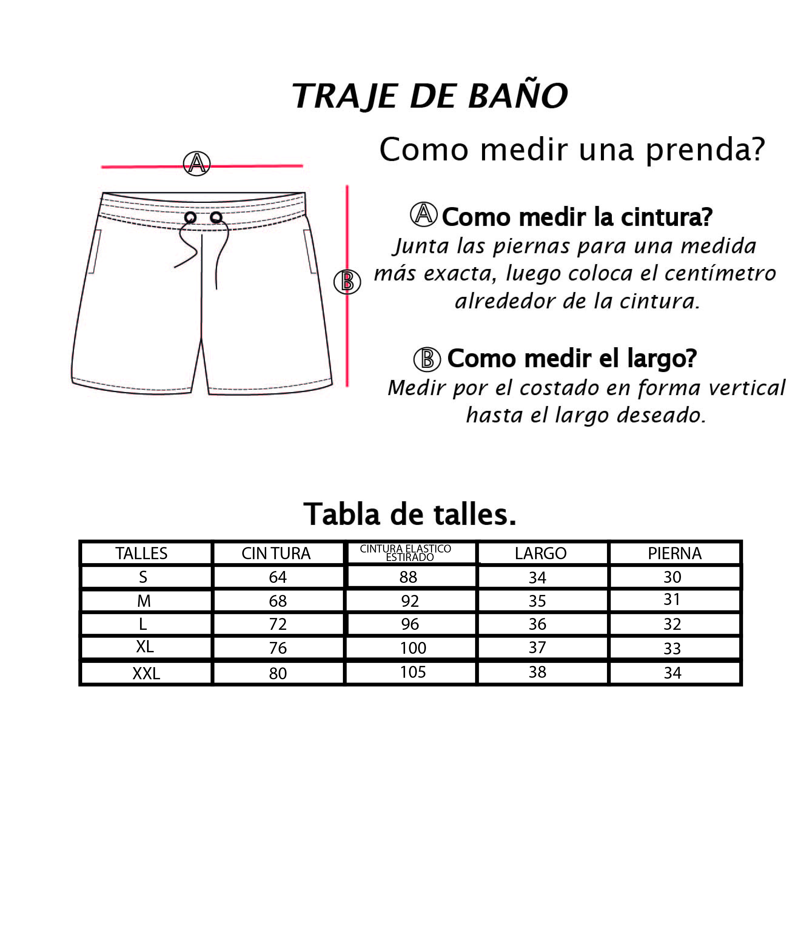 talles malla adulto